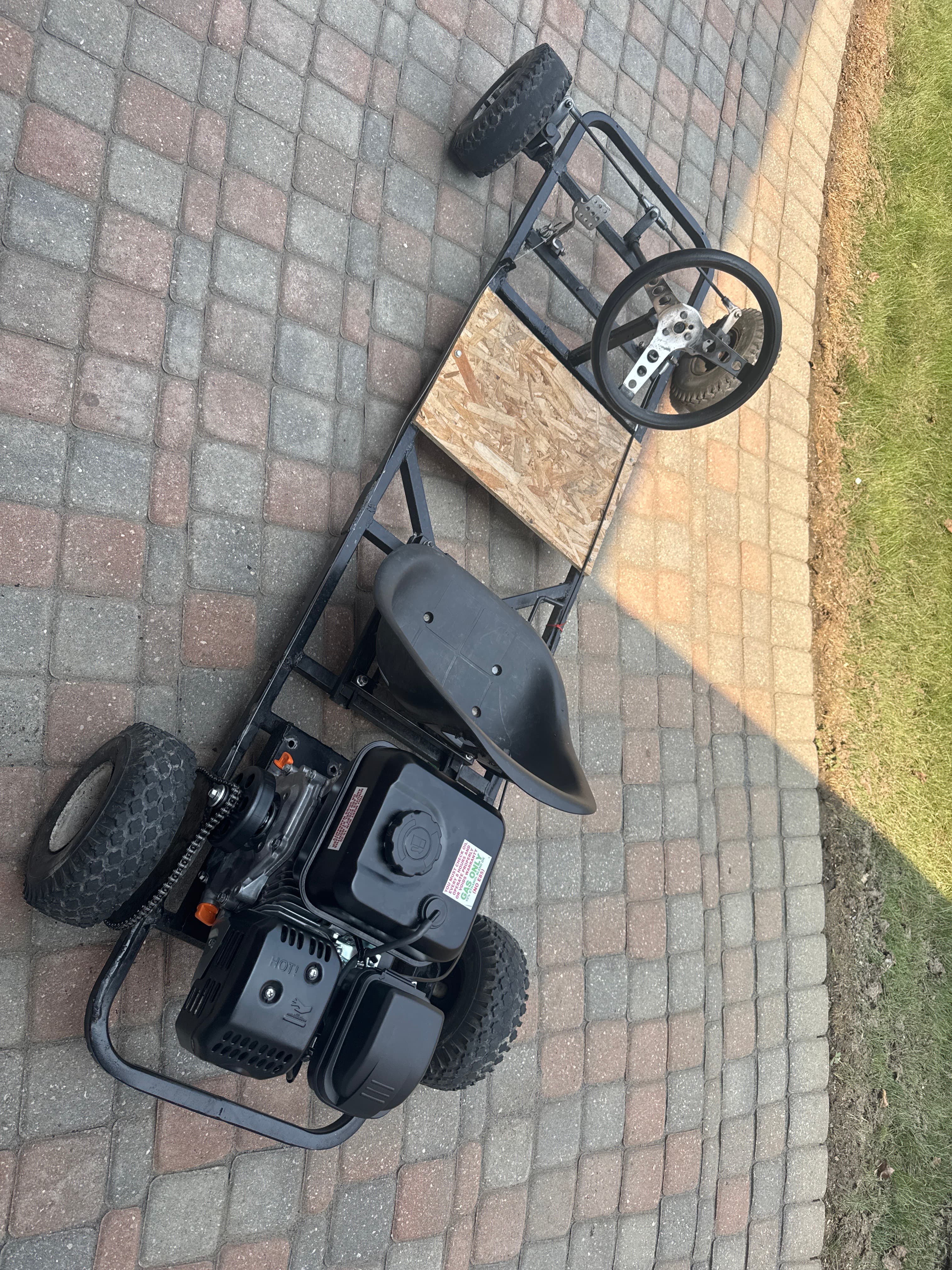 Completed go-kart frame