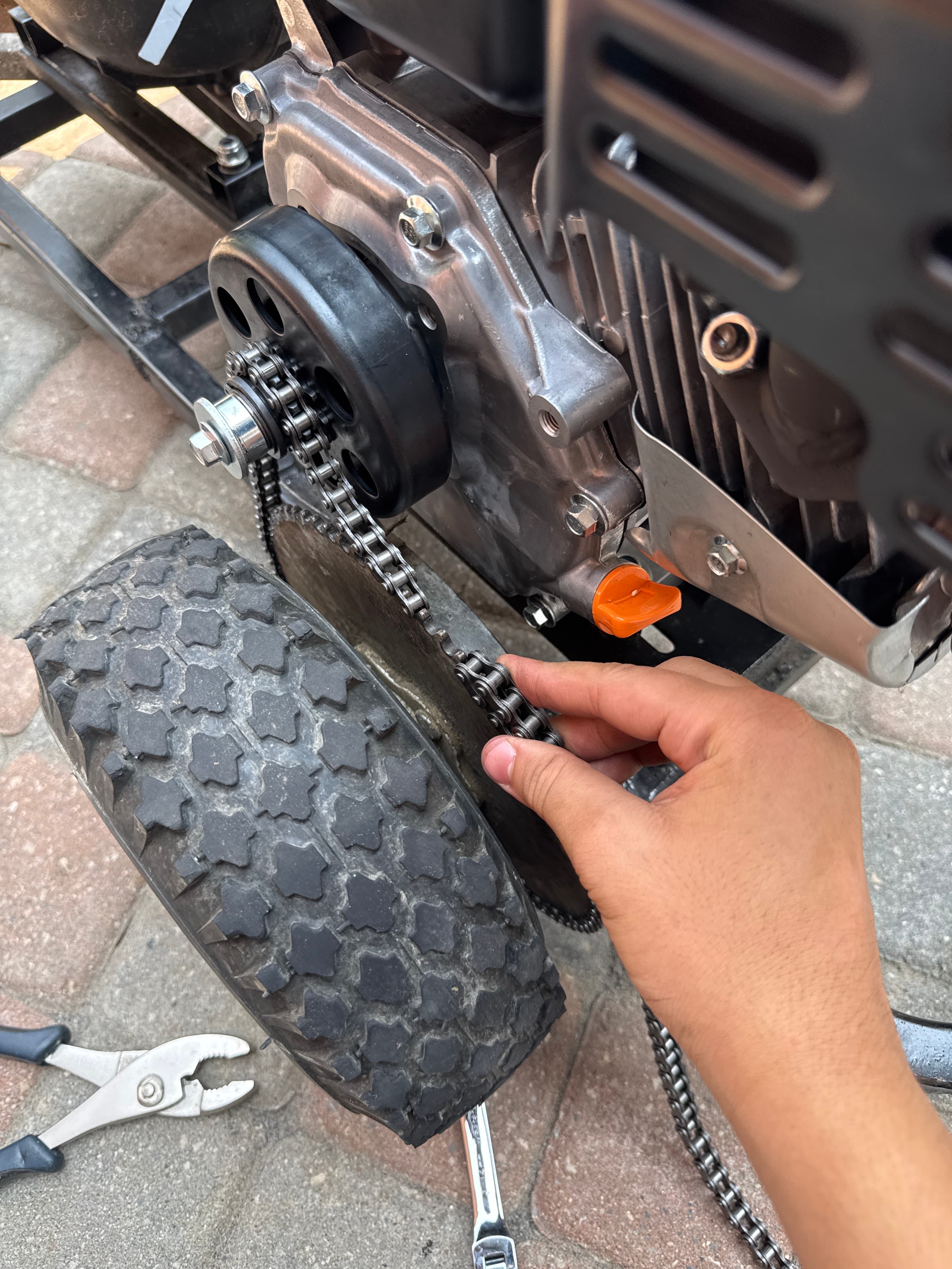 Test-fitting the #35 chain